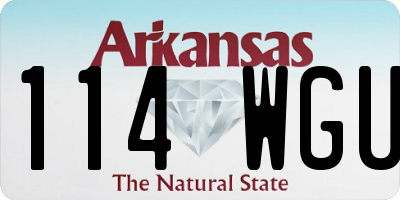 AR license plate 114WGU