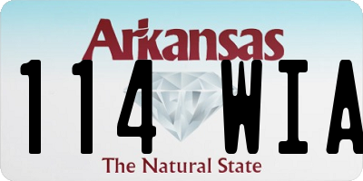 AR license plate 114WIA