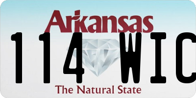 AR license plate 114WIC