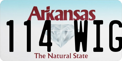 AR license plate 114WIG