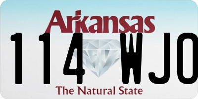 AR license plate 114WJO