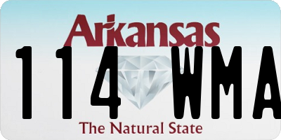 AR license plate 114WMA