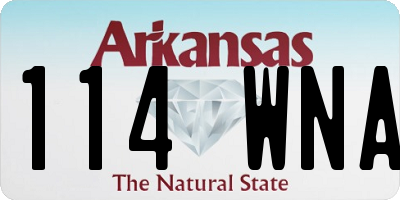 AR license plate 114WNA