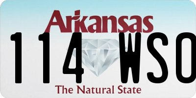 AR license plate 114WSO