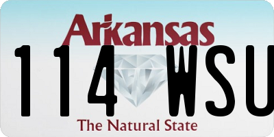 AR license plate 114WSU
