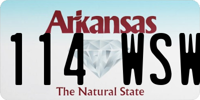 AR license plate 114WSW