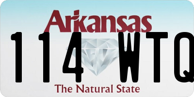 AR license plate 114WTQ