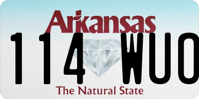 AR license plate 114WUO