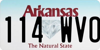 AR license plate 114WVO