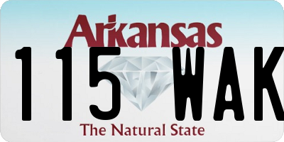 AR license plate 115WAK