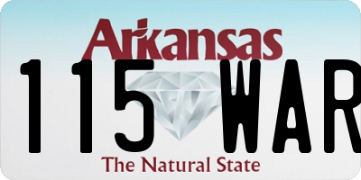 AR license plate 115WAR