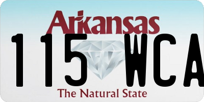 AR license plate 115WCA