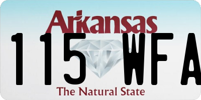 AR license plate 115WFA