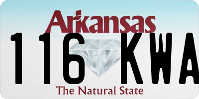 AR license plate 116KWA