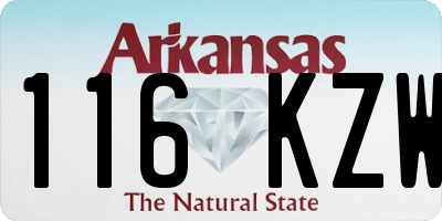 AR license plate 116KZW