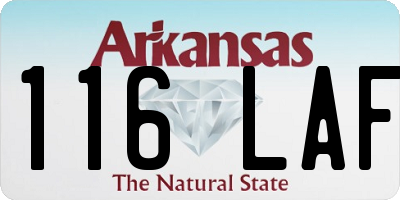 AR license plate 116LAF