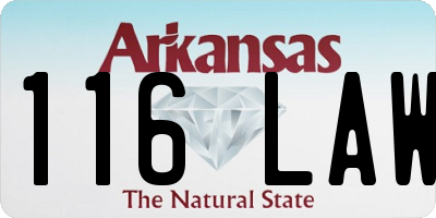 AR license plate 116LAW