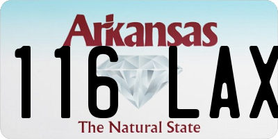 AR license plate 116LAX