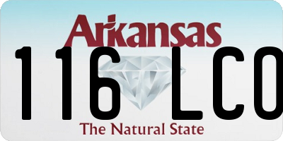 AR license plate 116LCO