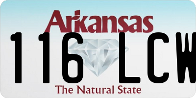 AR license plate 116LCW
