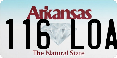 AR license plate 116LOA