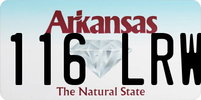 AR license plate 116LRW