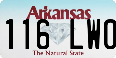 AR license plate 116LWO