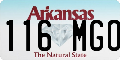 AR license plate 116MGO