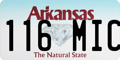 AR license plate 116MIC