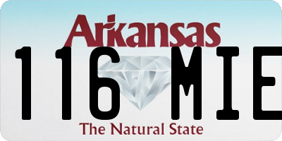 AR license plate 116MIE