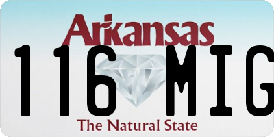 AR license plate 116MIG