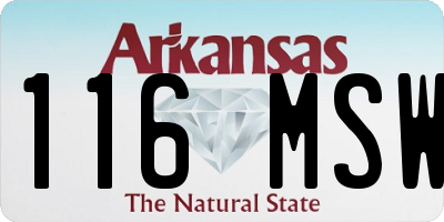 AR license plate 116MSW