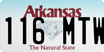 AR license plate 116MTW