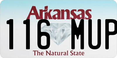 AR license plate 116MUP