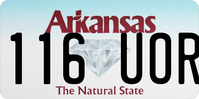AR license plate 116UOR