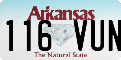 AR license plate 116VUN