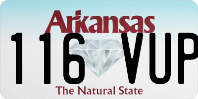 AR license plate 116VUP