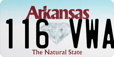 AR license plate 116VWA