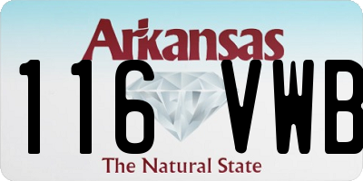 AR license plate 116VWB