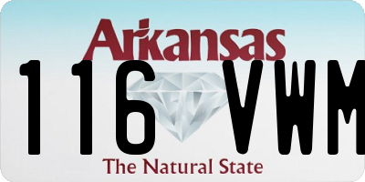 AR license plate 116VWM
