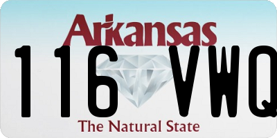 AR license plate 116VWQ