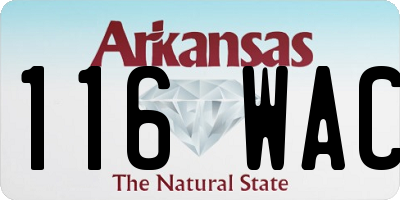 AR license plate 116WAC