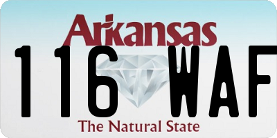 AR license plate 116WAF