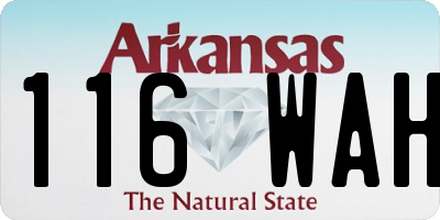 AR license plate 116WAH
