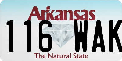 AR license plate 116WAK
