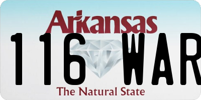 AR license plate 116WAR