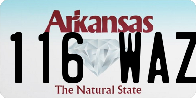 AR license plate 116WAZ
