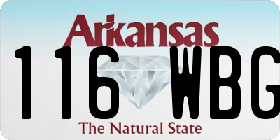AR license plate 116WBG