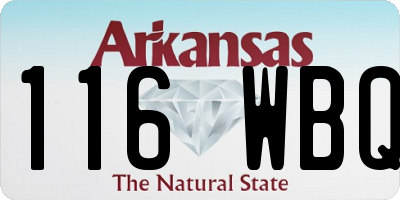 AR license plate 116WBQ
