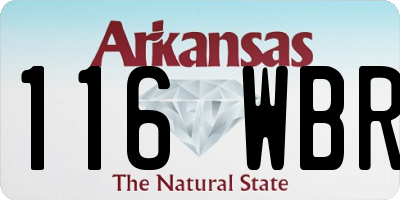 AR license plate 116WBR